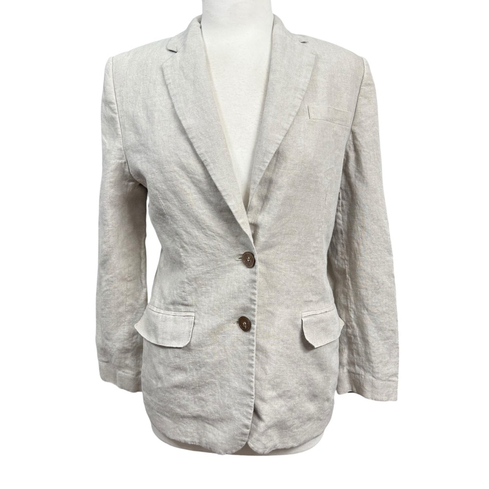 Valerie Stevens Beige Linen Blazer Size 6
